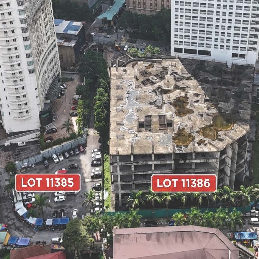 Aerial view of Lots 11385 and 11386 at Changkat Perak, Kuala Lumpur