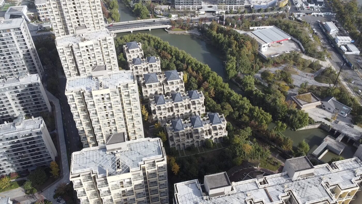 Cheuk Nang Riverside, Hangzhou, seen from the air